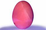 Polished Banded Pink Mangano Calcite Egg - Fluorescent! #356432-1